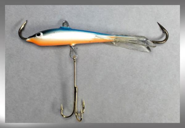 Jigger Größe 2 von Nils Master zum Schnapperpreis, Farbe: 085 Blue Milky Orange, Länge: 7 Zentimeter, Gewicht: 10 Gramm